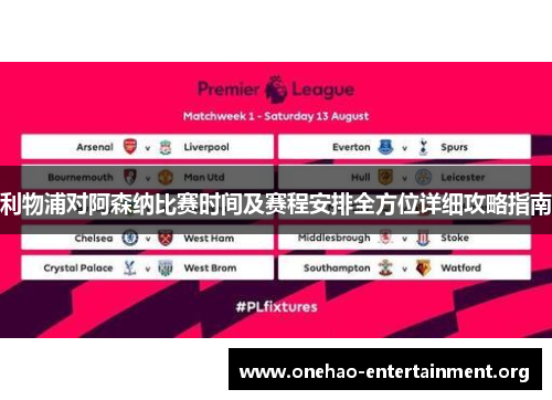 利物浦对阿森纳比赛时间及赛程安排全方位详细攻略指南