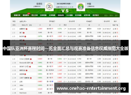 中国队亚洲杯赛程时间一览全面汇总与观赛准备信息权威指南大全版